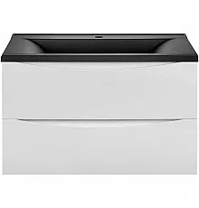 Тумба с раковиной белый глянец 75 см Vincea Mia VMC-2MA750GW + VCB-3M750B