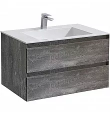Тумба с раковиной серый камень 80 см Vincea Luka VMC-2L800GS + VCB-13800W