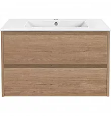 Тумба с раковиной натуральный дуб 81,5 см Vincea Gio VMC-2G800NO + VBS-13980