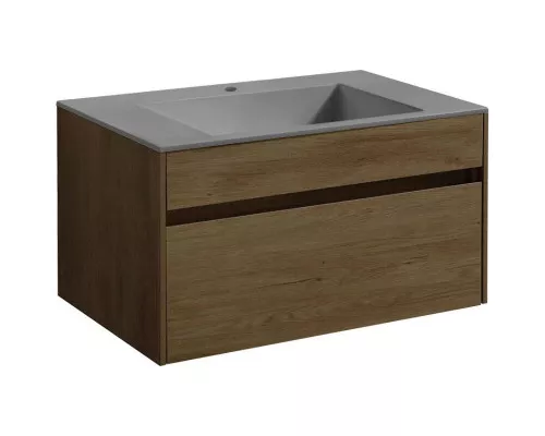 Купить Комплект мебели дуб табачный 80 см Vincea Chiara VMC-2C800TO + VCB-13800G + VLM-3VN800 в магазине сантехники Santeh-Crystal.ru