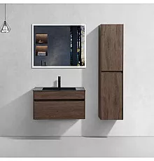 Комплект мебели темный дуб 80 см Vincea Chiara VMC-2C800RO + VCB-13800B + VLM-3VN800