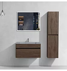 Комплект мебели темный дуб 80 см Vincea Chiara VMC-2C800RO + VCB-13800G + VLM-3VN800