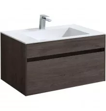Тумба с раковиной темный дуб 80 см Vincea Chiara VMC-2C800RO + VCB-13800W