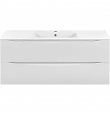 Тумба с раковиной белый глянец 121,5 см Vincea Mia VMC-2MC120GW + VBS-13120