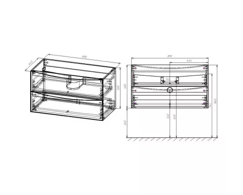 Купить Тумба с раковиной дуб винтаж 90 см Vincea Mia VMC-2MA900VO + VCB-3M900W в магазине сантехники Santeh-Crystal.ru