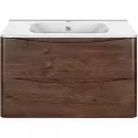 Тумба с раковиной темный дуб 79,4 см Vincea Paola VMC-2P800RW + VCB-2VP800W