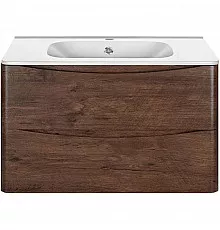 Тумба с раковиной темный дуб 79,4 см Vincea Paola VMC-2P800RW + VCB-2VP800W