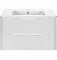 Тумба с раковиной белый глянец 79,4 см Vincea Paola VMC-2P800GW + VCB-2VP800W