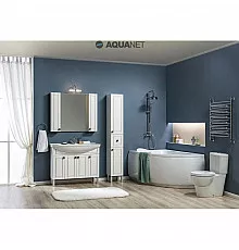 Тумба белый/патина серебро 102,5 см Aquanet Честер 00182630