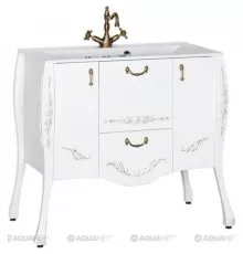 Тумба белый/золото 97,6 см Aquanet Виктория 00183931