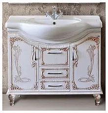 Тумба с раковиной белое дерево медная патина 96,5 см Atoll Барселона