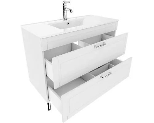 Купить Тумба с раковиной белый матовый 100,3 см IDDIS Oxford OXF10W1i95K в магазине сантехники Santeh-Crystal.ru