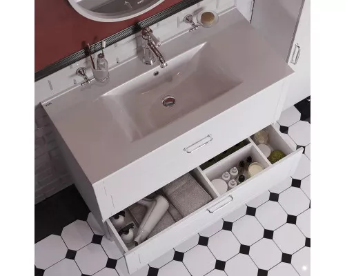 Купить Тумба с раковиной белый матовый 100,3 см IDDIS Oxford OXF10W1i95K в магазине сантехники Santeh-Crystal.ru