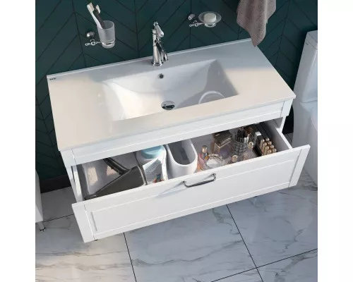 Купить Тумба с раковиной белый матовый 100,3 см IDDIS Oxford OXF10W1i95K в магазине сантехники Santeh-Crystal.ru