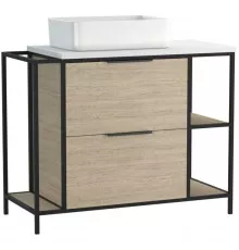 Тумба дуб/черный 100,2 см Cersanit Bosquet A63013