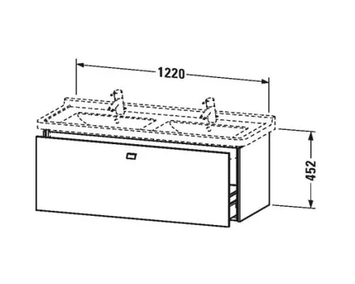 Приобрести Тумба темный орех 122 см Duravit Brioso BR404401021 в магазине сантехники Santeh-Crystal.ru