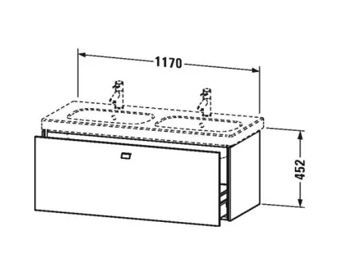 Купить Тумба тауп матовый 117 см Duravit Brioso BR404809191 в магазине сантехники Santeh-Crystal.ru
