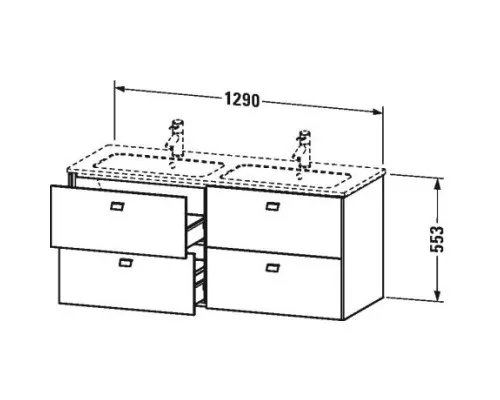 Заказать Тумба базальт матовый 129 см Duravit Brioso BR410601043 в магазине сантехники Santeh-Crystal.ru