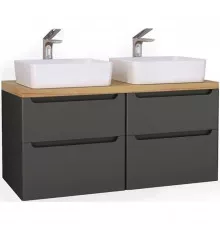 Тумба серый матовый 120 см Jorno Wood Wood.01.60/P/GR + Wood.01.60/P/GR + Wood.06.120/LW