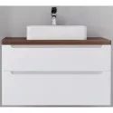 Тумба белый глянец 100 см Jorno Wood Wood.01.100/P/W + Wood.06.100/DW