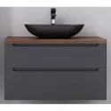 Тумба серый матовый 100 см Jorno Wood Wood.01.100/P/GR + Wood.06.100/DW