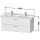 Приобрести Тумба белый матовый 120 см Duravit XBase XB618801818 в магазине сантехники Santeh-Crystal.ru