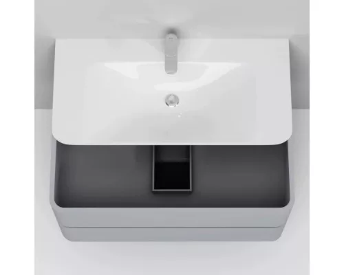 Купить Тумба с раковиной серый шелк глянец 100 см Am.Pm Sensation M30FHX1002FG + M30WPC1001WG в магазине сантехники Santeh-Crystal.ru