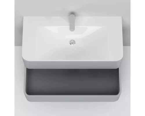 Купить Тумба с раковиной серый шелк глянец 100 см Am.Pm Sensation M30FHX1002FG + M30WPC1001WG в магазине сантехники Santeh-Crystal.ru