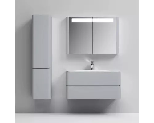 Купить Тумба с раковиной серый шелк глянец 100 см Am.Pm Sensation M30FHX1002FG + M30WPC1001WG в магазине сантехники Santeh-Crystal.ru