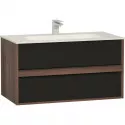 Тумба с раковиной черный/сливовое дерево 100 см Vitra Metropole 58183