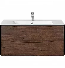 Тумба с раковиной темный дуб 100 см Vincea Paola VMC-2P100RW + VCB-2VP100W