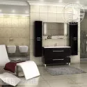 Тумба МАДРИД 120 M черный глянец Акватон 1A168701MA950