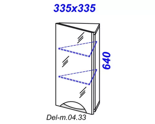 Купить Зеркальный шкаф угловой Aqwella Delta Del-m.04.33 в магазине сантехники Santeh-Crystal.ru