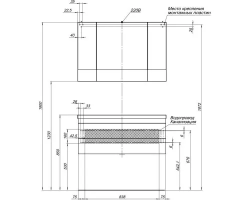 Приобрести Зеркальный шкаф 100х67 см белый Aquanet Нота 00165372 в магазине сантехники Santeh-Crystal.ru