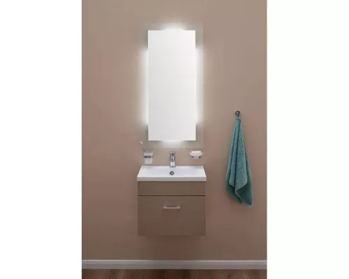 Купить Зеркало 50х100 см с подсветкой алюминий Aquanet Нота 00159095 в магазине сантехники Santeh-Crystal.ru