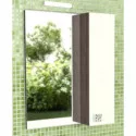 Зеркальный шкаф 60х70 см дуб солсбери/белый глянец Comforty Рио 00003126981