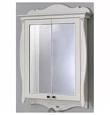 Зеркальный шкаф 78х115 см слоновая кость серебряная патина Atoll Ривьера