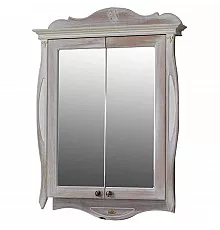 Зеркальный шкаф 78х115 см белое дерево Atoll Ривьера