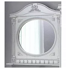 Зеркало 81,5х94,5 см белый жемчуг серебряная патина Atoll Наполеон