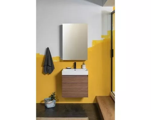 Купить Зеркальный шкаф 60х87,3 см орех R Aquanet Нью-Йорк 00203951 в магазине сантехники Santeh-Crystal.ru