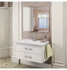 Зеркальный шкаф 100х80 см белый глянец Comforty Неаполь 00004139023