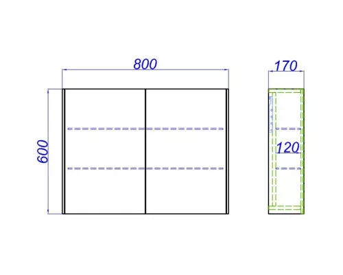 Приобрести Зеркальный шкаф 80х60 см белый глянец Aqwella 5 Stars Mobi MOB0408/ MOB0717W/ Z в магазине сантехники Santeh-Crystal.ru
