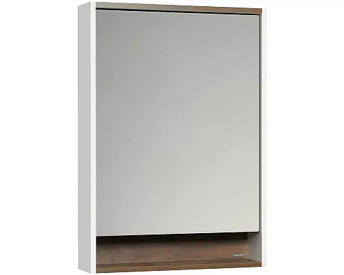 Приобрести Зеркальный шкаф белый глянец/таксония темная 60х85 см Акватон Капри 1A230302KPDB0 в магазине сантехники Santeh-Crystal.ru