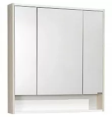 Зеркальный шкаф 80х86 см белый глянец/ясень фабрик Акватон Рико 1A215302RIB90