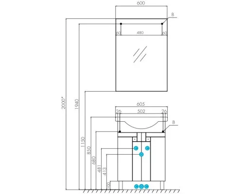 Купить Зеркало 60х85 см Акватон Фиджи 1A179502FG010 в магазине сантехники Santeh-Crystal.ru