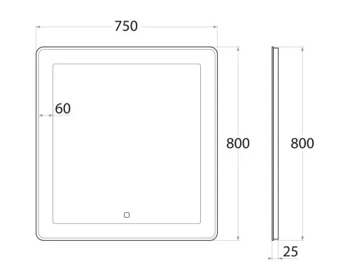 Заказать Зеркало 75х80 см Art&Max Latina AM-Lat-750-800-DS-F в магазине сантехники Santeh-Crystal.ru
