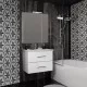 Купить Зеркальный шкаф 70х80 см белый глянец Opadiris Арабеска 00-00005577 в магазине сантехники Santeh-Crystal.ru