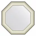 Зеркало 59х59 см белая кожа с хромом Evoform Octagon BY 7446