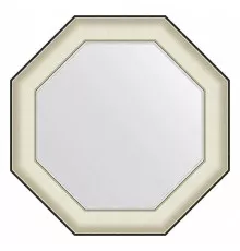 Зеркало 59х59 см белая кожа с хромом Evoform Octagon BY 7446