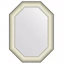 Зеркало 54х74 см белая кожа с хромом Evoform Octagon BY 7442